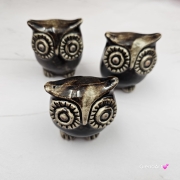 Sowa ceramiczna figurka sowy ręcznie robiona w pięknych nocnych barwach figurka na stół lub gdzie chcesz w ciemnych kolorach
