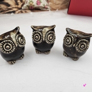 Sowa ceramiczna figurka sowy ręcznie robiona w pięknych nocnych barwach figurka na stół lub gdzie chcesz w ciemnych kolorach