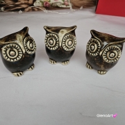 Sowa ceramiczna figurka sowy ręcznie robiona w pięknych nocnych barwach figurka na stół lub gdzie chcesz w ciemnych kolorach