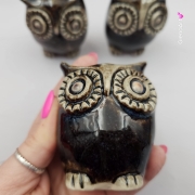 Sowa ceramiczna figurka sowy ręcznie robiona w pięknych nocnych barwach figurka na stół lub gdzie chcesz w ciemnych kolorach