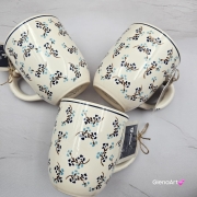 Kubek ceramiczny 320 ml Bell Violetta w drobny wzór kaszubska ceramika ręcznie malowany Arbata kubki ręcznie malowane