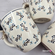 Kubek ceramiczny 320 ml Bell Violetta w drobny wzór kaszubska ceramika ręcznie malowany Arbata kubki ręcznie malowane