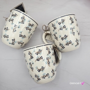 Kubek ceramiczny 320 ml Bell Violetta w drobny wzór kaszubska ceramika ręcznie malowany Arbata kubki ręcznie malowane