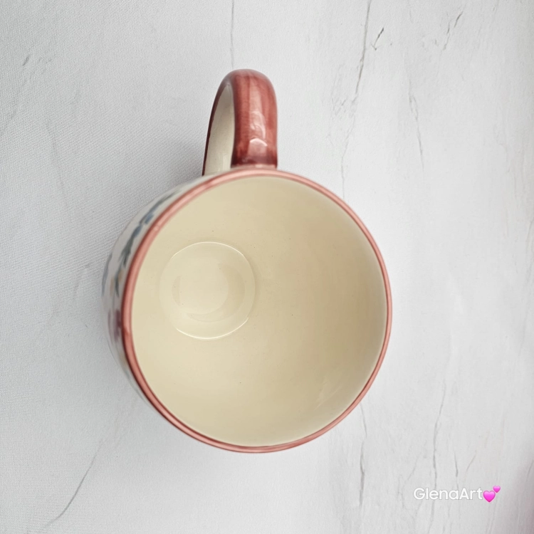 Kubek Max Beczułka kaszubski folkowy ceramiczny MAX WDZYDZE - 600 ml piękna kaszubska ceramika ręcznie zdobiony Arbata duży kubek 0,6 l dekoracja Wdzydze