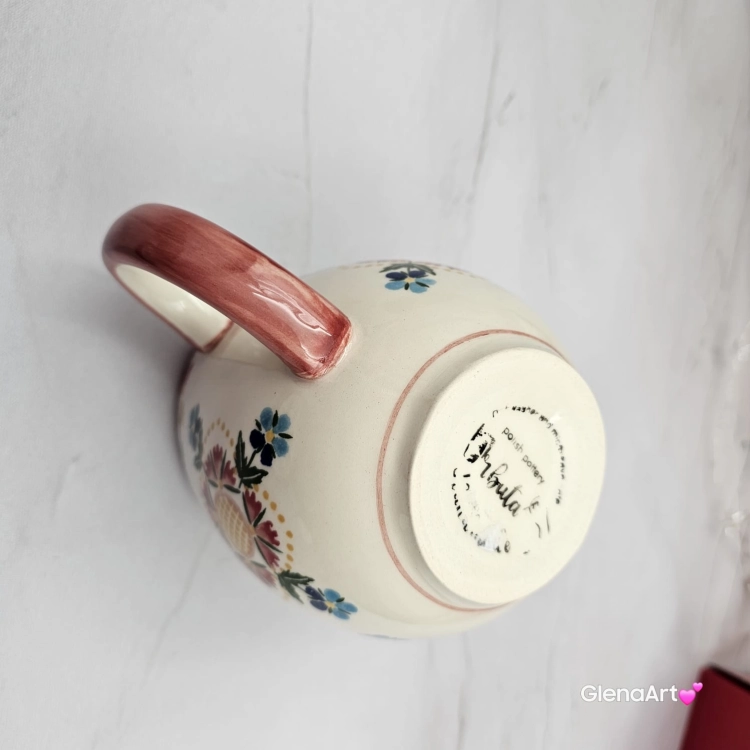 Kubek Max Beczułka kaszubski folkowy ceramiczny MAX WDZYDZE - 600 ml piękna kaszubska ceramika ręcznie zdobiony Arbata duży kubek 0,6 l dekoracja Wdzydze