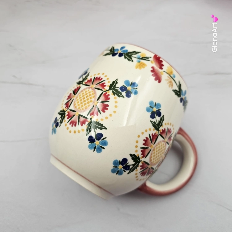 Kubek Max Beczułka kaszubski folkowy ceramiczny MAX WDZYDZE - 600 ml piękna kaszubska ceramika ręcznie zdobiony Arbata duży kubek 0,6 l dekoracja Wdzydze