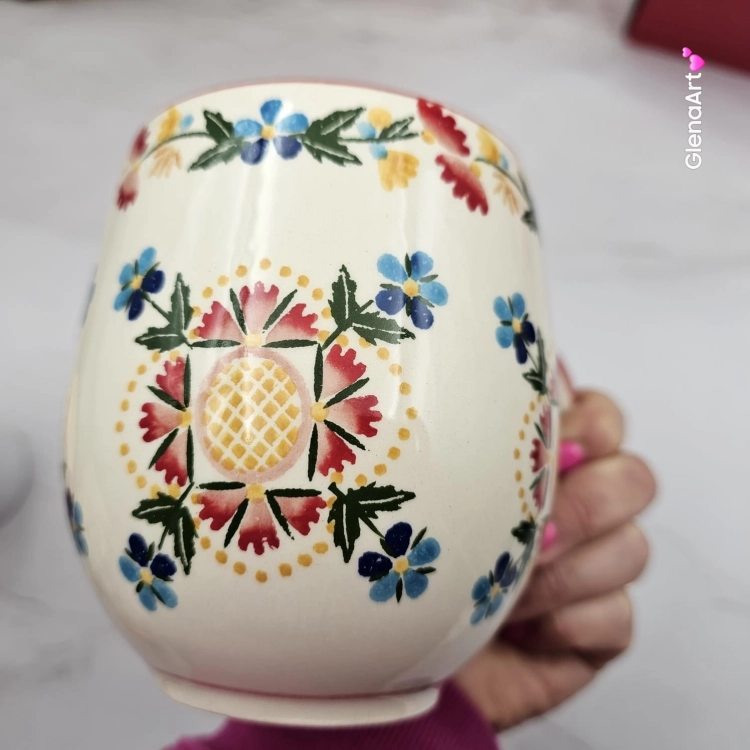 Kubek Max Beczułka kaszubski folkowy ceramiczny MAX WDZYDZE - 600 ml piękna kaszubska ceramika ręcznie zdobiony Arbata duży kubek 0,6 l dekoracja Wdzydze