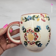 Kubek Max Beczułka kaszubski folkowy ceramiczny MAX WDZYDZE - 600 ml piękna kaszubska ceramika ręcznie zdobiony Arbata duży kubek 0,6 l dekoracja Wdzydze
