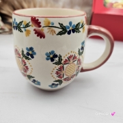 Kubek Max Beczułka kaszubski folkowy ceramiczny MAX WDZYDZE - 600 ml piękna kaszubska ceramika ręcznie zdobiony Arbata duży kubek 0,6 l dekoracja Wdzydze
