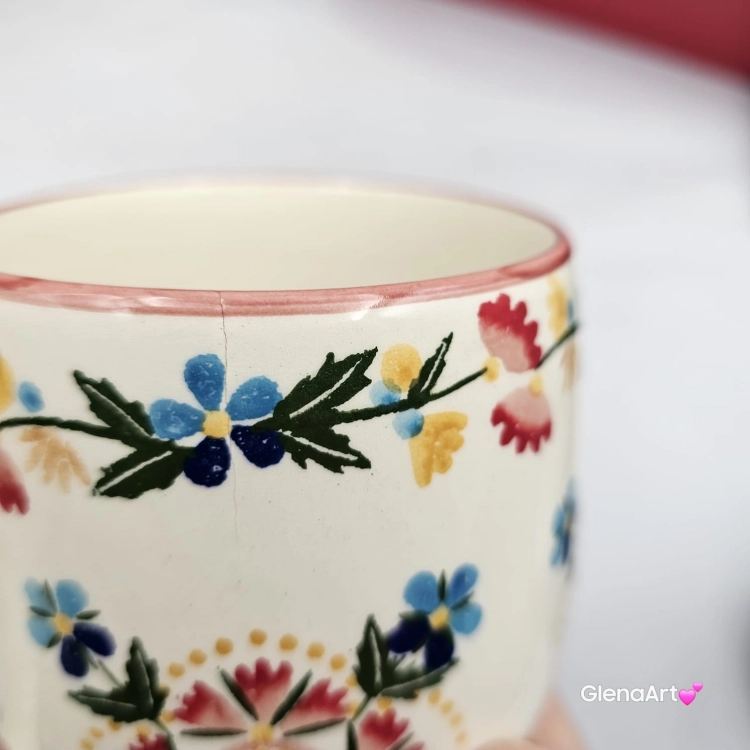 Kubek Max Beczułka kaszubski folkowy ceramiczny MAX WDZYDZE - 600 ml piękna kaszubska ceramika ręcznie zdobiony Arbata duży kubek 0,6 l dekoracja Wdzydze