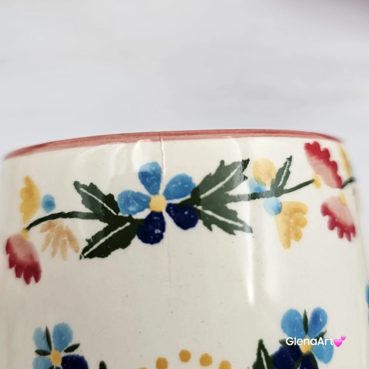 Kubek Max Beczułka kaszubski folkowy ceramiczny MAX WDZYDZE - 600 ml piękna kaszubska ceramika ręcznie zdobiony Arbata duży kubek 0,6 l dekoracja Wdzydze