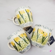 Kubek ceramiczny Bell Narcyz kaszubska ceramika ręcznie zdobiony Arbata kubek narcyzy