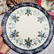 Talerz ceramiczny obiadowy 23 cm folkowy kaszubski obiadowy KASZUBEK kaszubska ceramika ręcznie zdobiona Arbata talerz obiadowy piękny