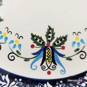 Talerz ceramiczny obiadowy 23 cm folkowy kaszubski obiadowy KASZUBEK kaszubska ceramika ręcznie zdobiona Arbata talerz obiadowy piękny