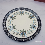Talerz ceramiczny obiadowy 23 cm folkowy kaszubski obiadowy KASZUBEK kaszubska ceramika ręcznie zdobiona Arbata talerz obiadowy piękny