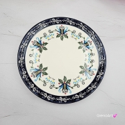 Talerz ceramiczny obiadowy 23 cm folkowy kaszubski obiadowy KASZUBEK kaszubska ceramika ręcznie zdobiona Arbata talerz obiadowy piękny