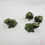 Żabka ropucha ceramiczna figurka zielona żabka płaz ropucha ręcznie robiony figurka na stół ozdoba ceramiczna