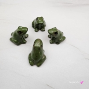 Żabka ropucha ceramiczna figurka zielona żabka płaz ropucha ręcznie robiony figurka na stół ozdoba ceramiczna