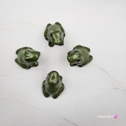 Żabka ropucha ceramiczna figurka zielona żabka płaz ropucha ręcznie robiony figurka na stół ozdoba ceramiczna
