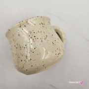 Kubek mały espresso mała kawa 150 ml ceramiczny Glena Art kubek beżowo - zielony z uszkiem do kawy herbaty ulubiony kubek ceramiczny ceramika mały kubek