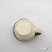 Kubek czeski beczułka z kurczakiem w kolorach przenikającej się głębi oceanu ceramiczny Glena Art beczułka kurczaczek kubek z uszkiem do kawy herbaty ulubiony kubek ceramiczny ceramika 220 ml z kurczakiem niebieskie odcienie