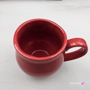Kubek czeski czerwony beczułka w kolorze krwisto czerwonym ceramiczny Glena Art beczułka kubek z uszkiem do kawy herbaty ulubiony kubek ceramiczny ceramika 220 ml czerwony