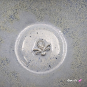 Filiżanka ceramiczna Glena Art niebieska z uszkiem do kawy herbaty ulubiony kubek ceramiczny ceramika 250 ml z małą pszczółką wewnątrz