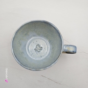 Filiżanka ceramiczna Glena Art niebieska z uszkiem do kawy herbaty ulubiony kubek ceramiczny ceramika 250 ml z małą pszczółką wewnątrz
