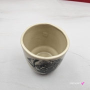 ubek czarka ceramiczna z mopsem ceramiczna Glena Art kubek bez uszka do kawy herbaty ulubiony kubek ceramiczny ceramika 200 ml piesek mops z mopsem