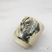 ubek czarka ceramiczna z mopsem ceramiczna Glena Art kubek bez uszka do kawy herbaty ulubiony kubek ceramiczny ceramika 200 ml piesek mops z mopsem