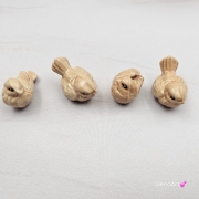 Ptaszki małe ceramiczne 4 szt. figurki jasne wielkanocne lub wiosenne ręcznie robione figurka ptaszek ceramiczny