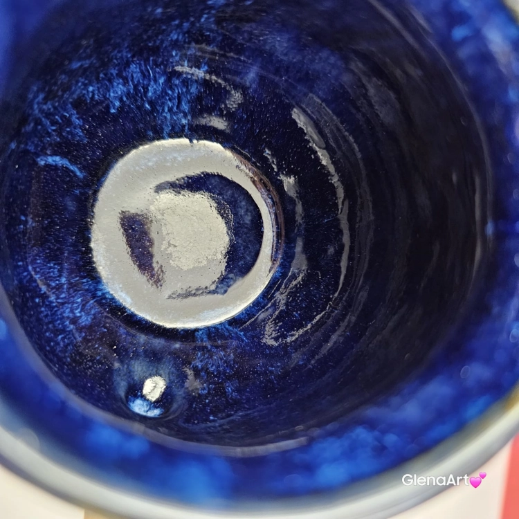 Kubek czeski beczułka z delfinem ceramiczny Glena Art beczułka kubek z uszkiem do kawy herbaty ulubiony kubek ceramiczny ceramika 220 ml delfin kubek głębia oceanu