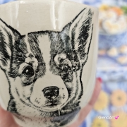 Kubek czarka ceramiczna z pieskiem Corgi ceramiczna Glena Art kubek bez uszka do kawy herbaty ulubiony kubek ceramiczny ceramika 200 ml pies Corgi corgim