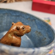 Filiżanka KAPIBARA ceramiczna bez spodka z KAPIBARĄ w środku ręcznie toczona rękodzieło wyjątkowa filiżanka kapibara kubek z kapibarą