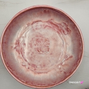 Miska różowa ceramiczna talerz głęboki na zupę 0,8 l ceramiczny różowy ceramika rękodzieło ręcznie robiona z formy miska talerz do zupy z jasnej masy kamionkowej różowa z wiewiórką