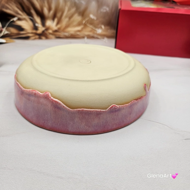 Miska różowa ceramiczna talerz głęboki na zupę 0,8 l ceramiczny różowy ceramika rękodzieło ręcznie robiona z formy miska talerz do zupy z jasnej masy kamionkowej różowa z wiewiórką