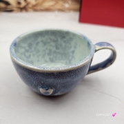 Filiżanka ceramiczna Glena Art niebieska lawenda z uszkiem do kawy herbaty ulubiony kubek ceramiczny ceramika 250 ml rękodzieło niebieskie kolory