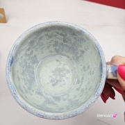 Filiżanka ceramiczna Glena Art niebieska lawenda z uszkiem do kawy herbaty ulubiony kubek ceramiczny ceramika 250 ml rękodzieło niebieskie kolory
