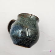 Kubek czeski beczułka w kolorach przenikającej się głębi oceanu ceramiczny Glena Art beczułka kubek z uszkiem do kawy herbaty ulubiony kubek ceramiczny ceramika 220 ml niebieskie odcienie magic