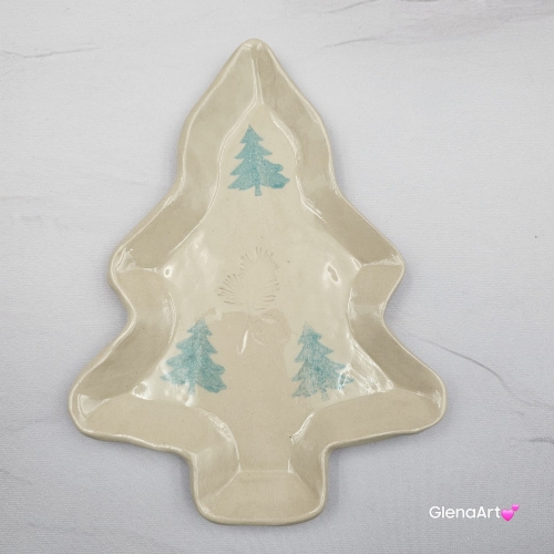 Półmisek patera choinka talerzyk 19,5 cm świąteczny choinka Boże Narodzenie talerzyk na ciasteczka cukierki lub na co chcesz w choinki na deser