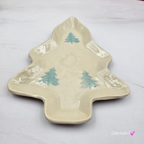 Półmisek patera choinka talerzyk 19,5 cm świąteczny choinka Boże Narodzenie talerzyk na ciasteczka cukierki lub na co chcesz w choinki na deser