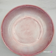 Miska różowa ceramiczna Glena Art talerz głęboki na zupę 0,8 l ceramiczny różowy ceramika rękodzieło ręcznie robiona z formy miska talerz do zupy z jasnej masy kamionkowej różowa ociekający efekt