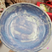 Miska ceramiczna jasna lawenda Glena Art talerz głęboki na zupę 0,8 l ceramiczny niebieski ceramika rękodzieło ręcznie robiona z formy miska talerz do zupy z jasnej masy kamionkowej jasny niebieski