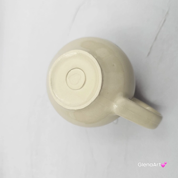 Kubek czeski z jeżem beczułka ceramiczny Glena Art kubek z uszkiem do kawy herbaty ulubiony kubek ceramiczny ceramika 220 ml z jeżykiem z jednej strony