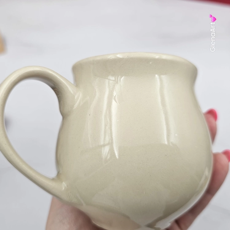 Kubek czeski z jeżem beczułka ceramiczny Glena Art kubek z uszkiem do kawy herbaty ulubiony kubek ceramiczny ceramika 220 ml z jeżykiem z jednej strony