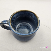 Kubek mały beczułka w kolorach przenikającego niebieskiego oceanu ceramiczny Glena Art beczułka kubeczek z uszkiem do kawy herbaty ulubiony kubek ceramiczny ceramika niebieskie odcienie 120 ml