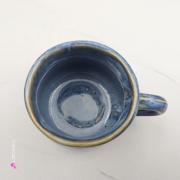 Kubek mały beczułka w kolorach przenikającego niebieskiego oceanu ceramiczny Glena Art beczułka kubeczek z uszkiem do kawy herbaty ulubiony kubek ceramiczny ceramika niebieskie odcienie 120 ml