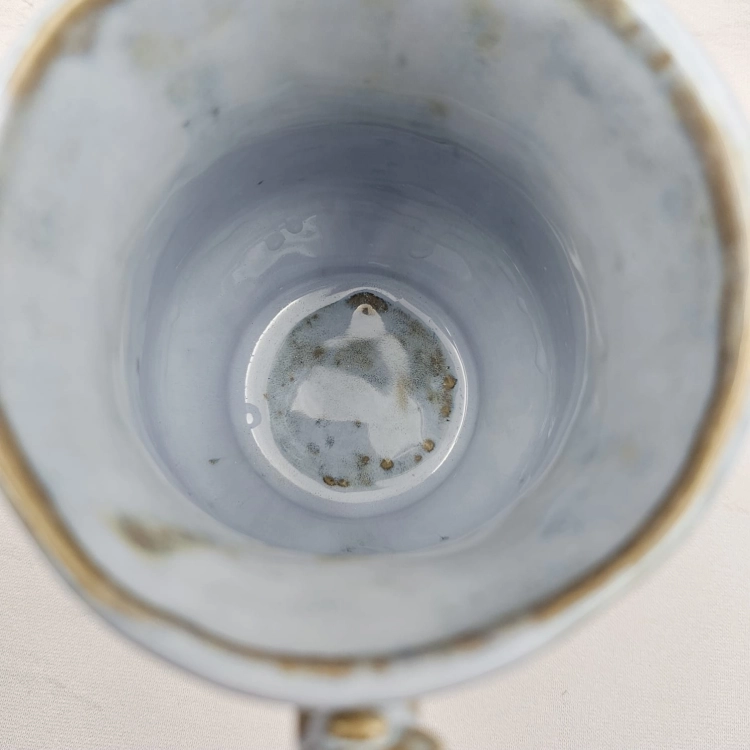Kubek beczułka MAX duży ceramiczny Glena Art jasno niebieski z uszkiem i z pszczółką na uchu do kawy herbaty ulubiony kubek duży ceramiczny ceramika 400 ml błękitny