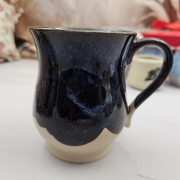 Kubek beczułka MAX duży kosmos ceramiczny Glena Art niebieska galaktyka z uszkiem kolory kosmosu do kawy herbaty ulubiony kubek ceramiczny ceramika 400 ml