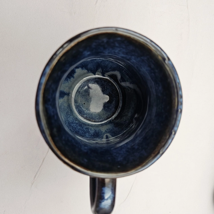 Kubek beczułka MAX duży kosmos ceramiczny Glena Art niebieska galaktyka z uszkiem kolory kosmosu do kawy herbaty ulubiony kubek ceramiczny ceramika 400 ml